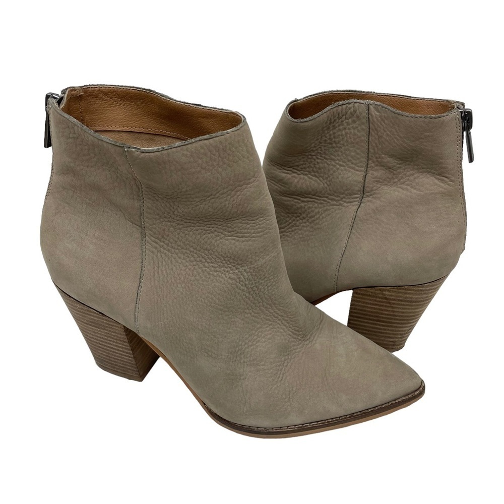 Lucky Brand Adalan Leather Booties in Chinchilla